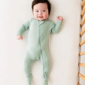 Kyte BABY Sage Green Footed Zipper One-Piece